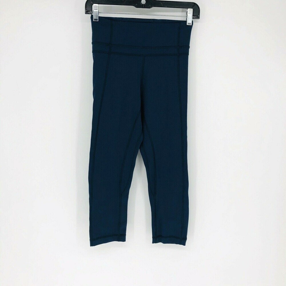 Lululemon Athletica Neptune Blue Cropped Activewear Gym Leggings Size 4